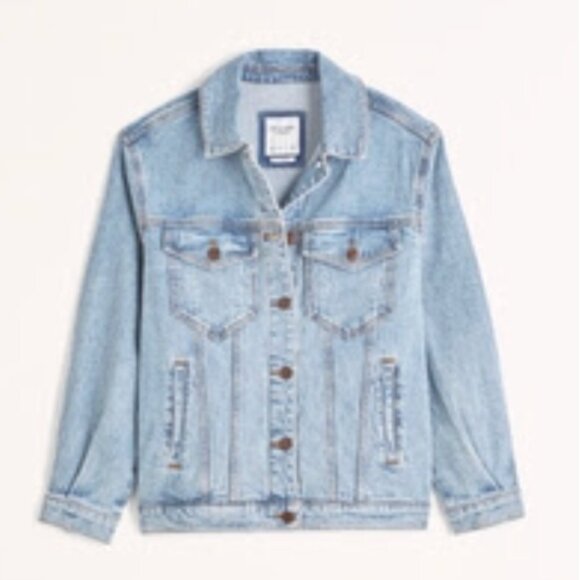 Abercrombie & Fitch Women's Denim Trucker Jacket Small - Picture 2 of 10